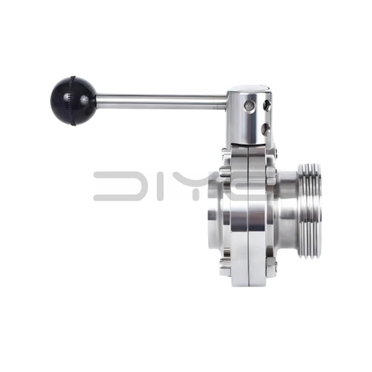 सेनेटरी वेल्ड थ्रेडेड बटरफ्लाइ भल्भ